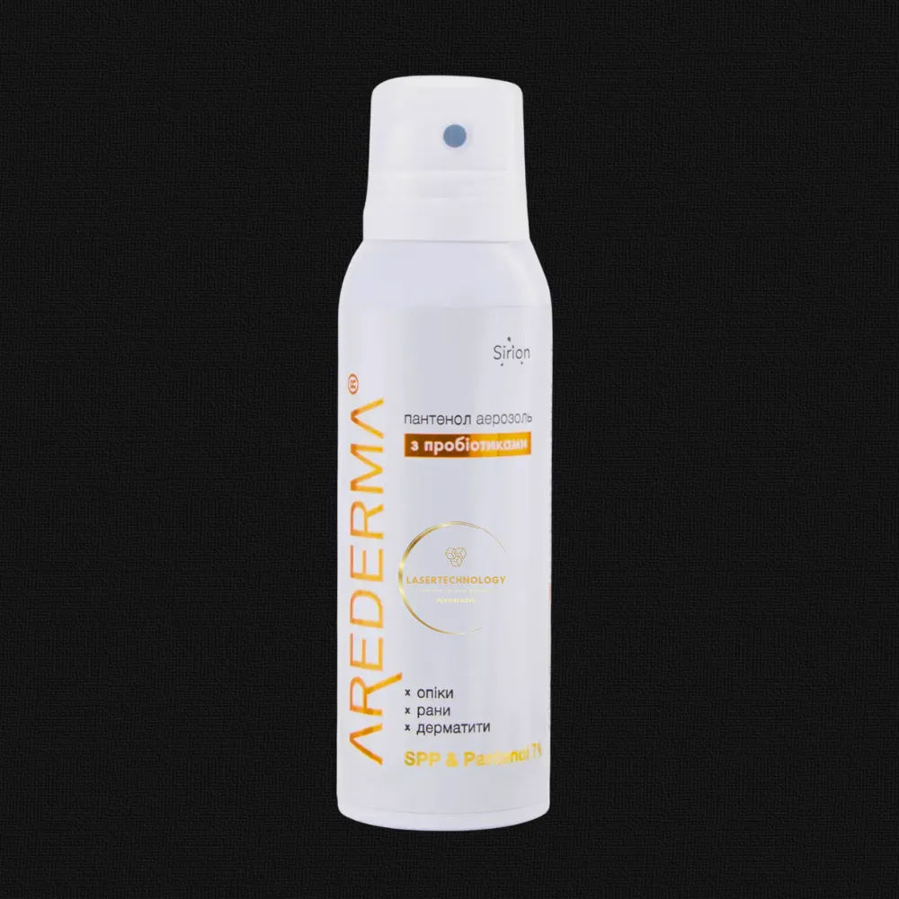 Пантенол спрей AREDERMA для шкіри після епіляції Спрей для догляду за шкірою AREDERMA з пробіотиками