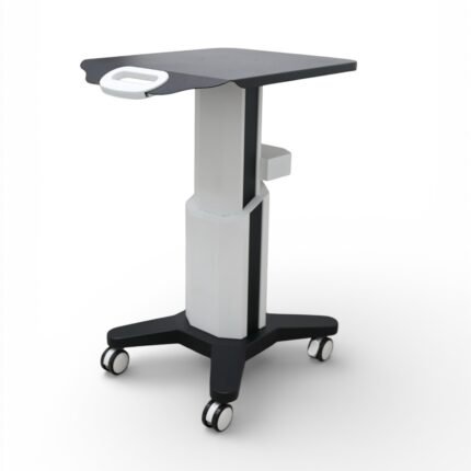 Візок для косметологічних апаратів LT-05 біло-чорний вигляд збоку