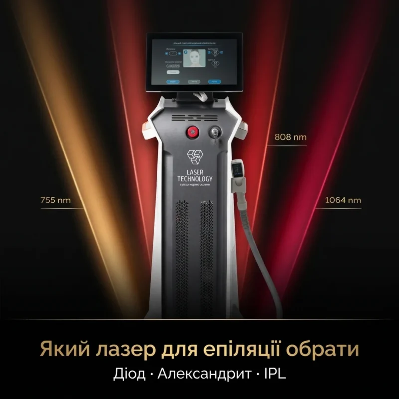 Який лазер для епіляції обрати: діод, александрит чи IPL (довжини хвиль 755, 808, 1064 нм)