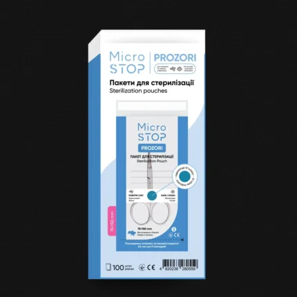 Пакети для сухожару Microstop PRO-зорі з прозорою плівкою, пачка 100 шт 75х150 мм